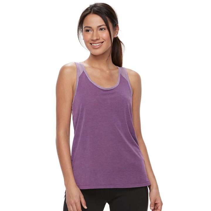 Women's Tek Gear&reg; Dry Tek Layered Keyhole Tank Top, Size: Large, Med Purple