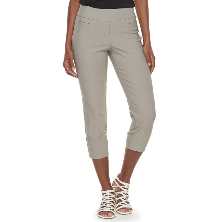 Women's Apt. 9&reg; Brynn Pull-on Capris, Size: 4, Grey