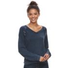 Juniors' Mudd&reg; Lace-up Sweatshirt, Teens, Size: Large, Blue (navy)
