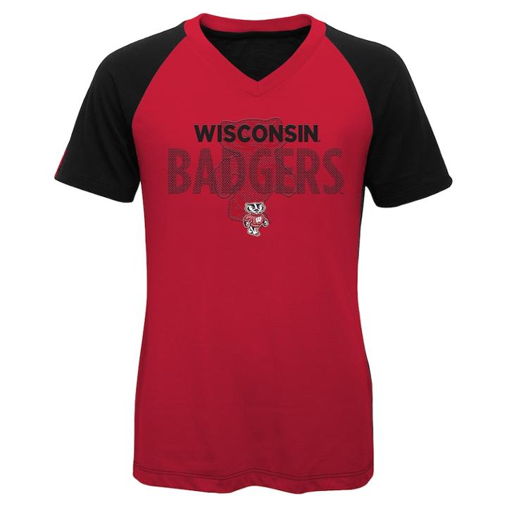 Girls 7-16 Wisconsin Badgers Decoder Tee, Size: M 10-12, Dark Red