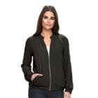 Women's Apt. 9&reg; Solid Bomber Jacket, Size: Large, Black