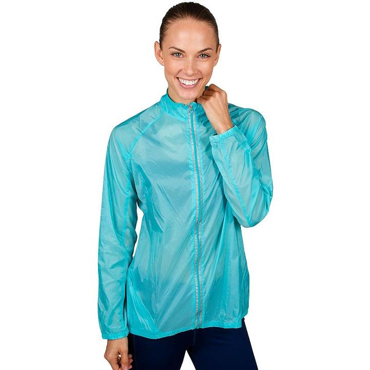 Women's Jockey Sport Breeze Packable Running Jacket, Size: Small, Brt Blue