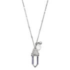 Long Simulated Crystal Prism Pendant Necklace, Women's, Silver