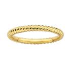 Stacks And Stones 18k Gold Over Silver Twist Stack Ring, Women's, Size: 9, Yellow