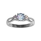 Sterling Silver Blue Topaz And Cubic Zirconia Ring, Women's, Size: 6