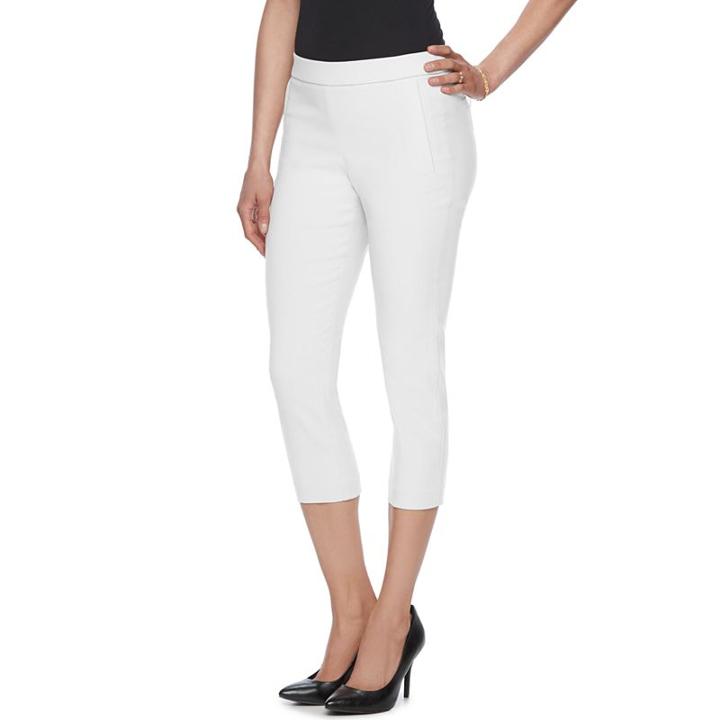 Women's Elle&trade; Pull-on Dress Capris, Size: Xxl, White