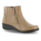 Easy Street Beam Women's Wedge Ankle Boots, Size: 6 Wide, Beig/green (beig/khaki)
