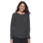 Women's Croft & Barrow&reg; Pointelle Sweater, Size: Xl, Dark Grey