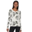 Women's Cathy Daniels Embellished Floral Cardigan Sweater, Size: Large, Blue Flowers