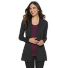 Women's Apt. 9&reg; Ribbed Cardigan, Size: Xl, Black