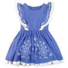 Girls 4-6x Nanette Embroidered Swiss Dot Dress, Girl's, Size: 6, Blue