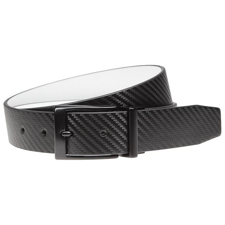 Men's Nike Black & White Textured Reversible Leather Belt, Size: 38, Oxford