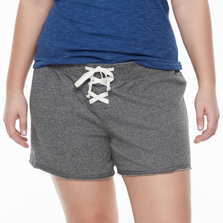 Juniors' Plus Size So&reg; Lace-up Lounge Shorts, Girl's, Size: 2xl, Dark Grey