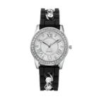 Women's Crystal Chain Watch, Size: Medium, Black