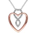 Diamond Accent Sterling Silver Two Tone Infinity Heart Pendant, Women's, Size: 18, White