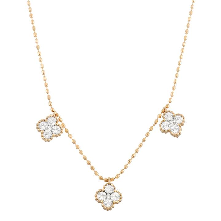 14k Gold 1/2 Carat T.w. Diamond Cluster Station Necklace, Women's, Size: 18, White