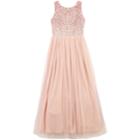 Girls 7-16 Speechless Rhinestone & Tulle Maxi Dress, Size: 12, Light Pink