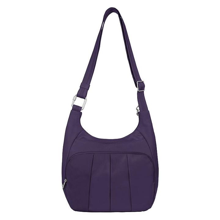 Travelon Anti-theft Classic Pleated Hobo Bag, Adult Unisex, Purple