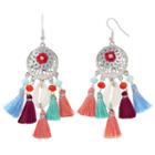 Mudd&reg; Tassel & Shell Dreamcatcher Nickel Free Drop Earrings, Women's, Multicolor