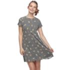 Juniors' Love, Fire Printed Ribbed Pocket Tee Dress, Teens, Size: Small, Black Floral