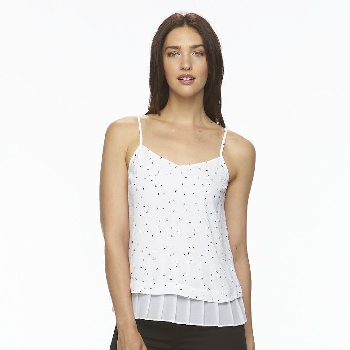 Women's Apt. 9&reg; Pleated Popover Cami, Size: Medium, White