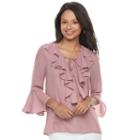 Juniors' My Michelle Ruffle Bell Sleeve Top, Girl's, Size: Xl, Pink Other