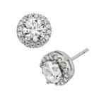Diamonore Sterling Silver 2-ct. T.w. Simulated Diamond Halo Stud Earrings, Women's, White