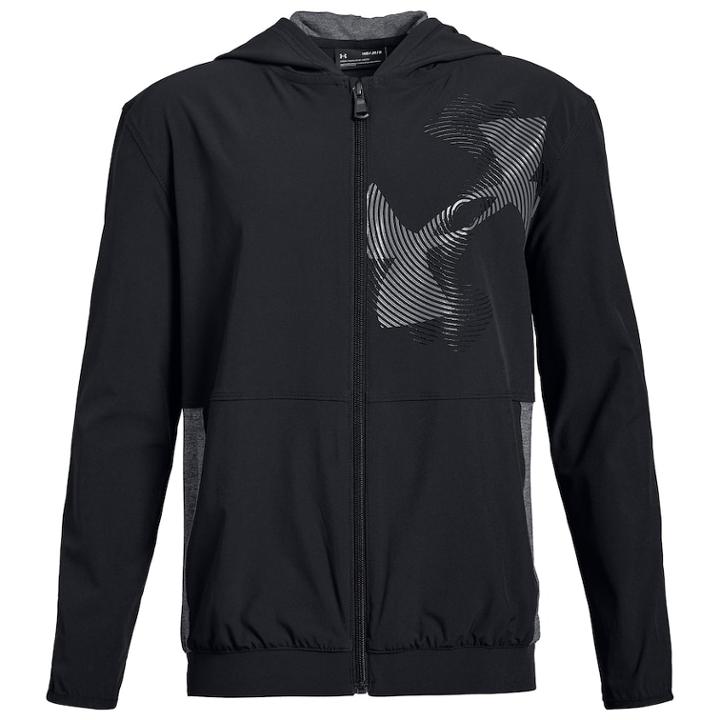 Boys 8-20 Under Armour Woven Warm-up Jacket, Size: Large, Black