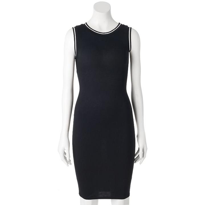 Juniors' Almost Famous Surplice Back Bodycon Dress, Girl's, Size: Large, Black