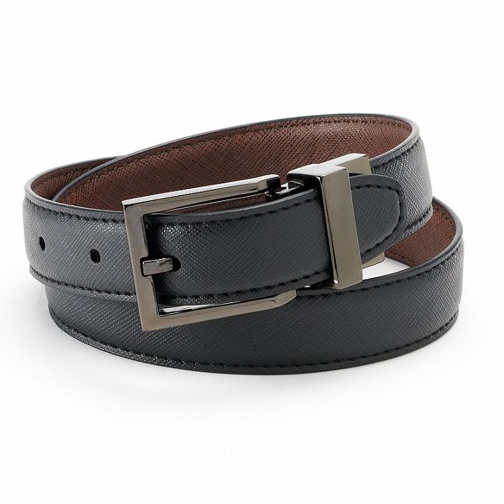 Izod Textured Reversible Leather Belt - Boys, Boy's, Size: Large, Oxford