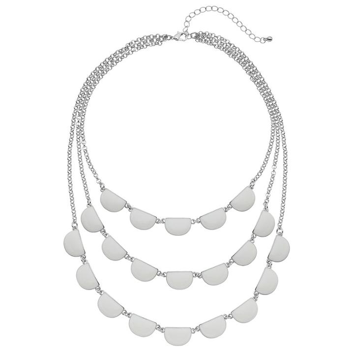 White Multi Strand Statement Necklace, Women's
