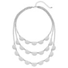 White Multi Strand Statement Necklace, Women's