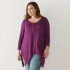 Plus Size Sonoma Goods For Life&trade; Shark-bite Henley, Women's, Size: 0x, Dark Red
