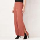 Women's Lc Lauren Conrad Lace-trim Soft Pants, Size: 10, Med Brown