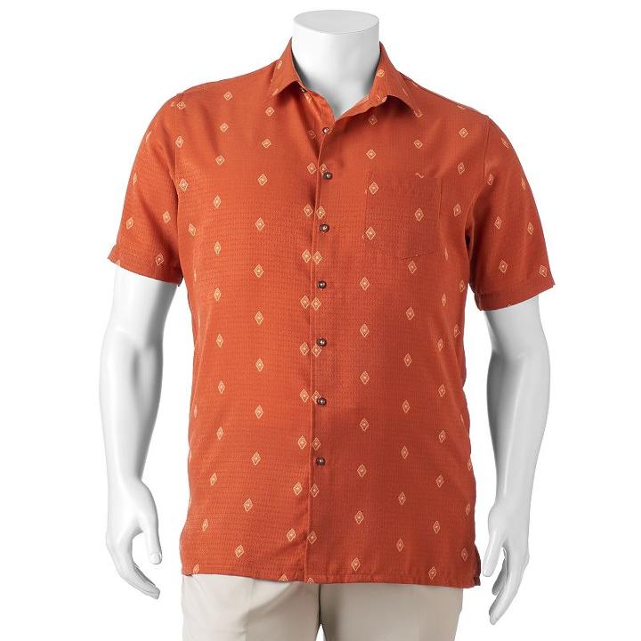 Big & Tall Croft & Barrow&reg; Classic-fit Island Microfiber Button-down Shirt, Men's, Size: Xl Tall, Orange