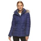 Women's Free Country Printed Faux-fur Down Jacket, Size: Large, Purple