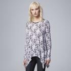 Women's Simply Vera Vera Wang Printed Handkerchief Top, Size: Xs, Med Blue
