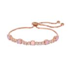 14k Rose Gold Over Silver Lab-created Pink Opal Bolo Bracelet, Women's