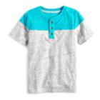 Boys 4-7x Sonoma Goods For Life&trade; Heathered Colorblock Henley, Size: 5, Med Blue