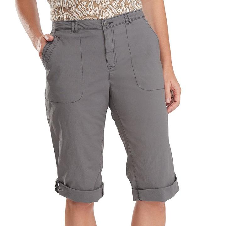 Women's Woolrich Laurel Run Convertible Skimmer Capris, Size: 4, Dark Grey
