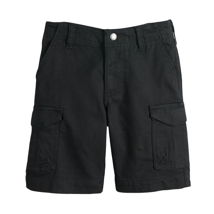 Boys 4-7x Lee Dungaree Active Stretch Cargo Shorts, Size: Medium (7), Black