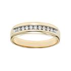 Lovemark 10k Gold 1/4 Carat T.w. Certified Diamond Men's Wedding Band, Size: 10.50, White