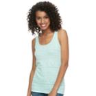 Juniors' So&reg; Textured Double Scoop Tank, Teens, Size: Medium, Light Blue