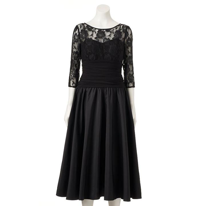 Women's Expo Floral Lace Dress, Size: 8, Black