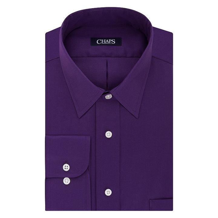 Big & Tall Chaps Regular-fit Stretch-collar Wrinkle-free Dress Shirt, Men's, Size: 19 35-36, Lt Purple
