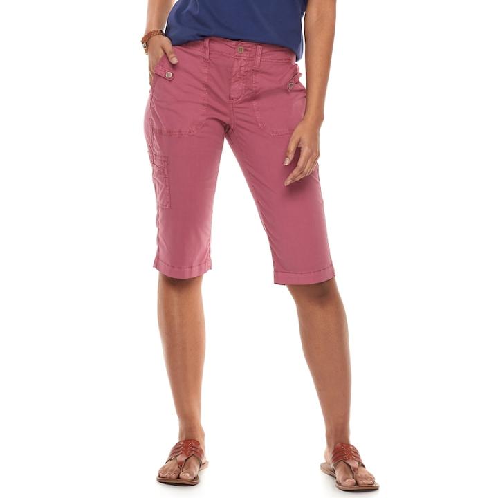 Women's Sonoma Goods For Life&trade; Ultra Breathable Poplin Skimmer Shorts, Size: 12, Med Pink