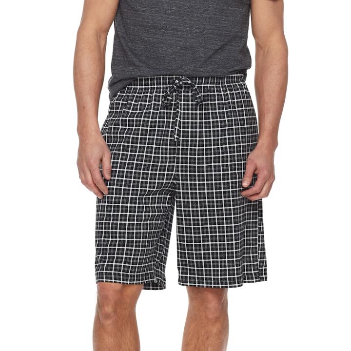 Men's Croft & Barrow&reg; Patterned Sleep Shorts, Size: Medium, Black