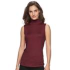 Women's Croft & Barrow&reg; Sleeveless Mockneck Top, Size: Xxl, Dark Red