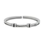 Men's Stainless Steel Hinged Cuff Bracelet, Size: 8, Grey