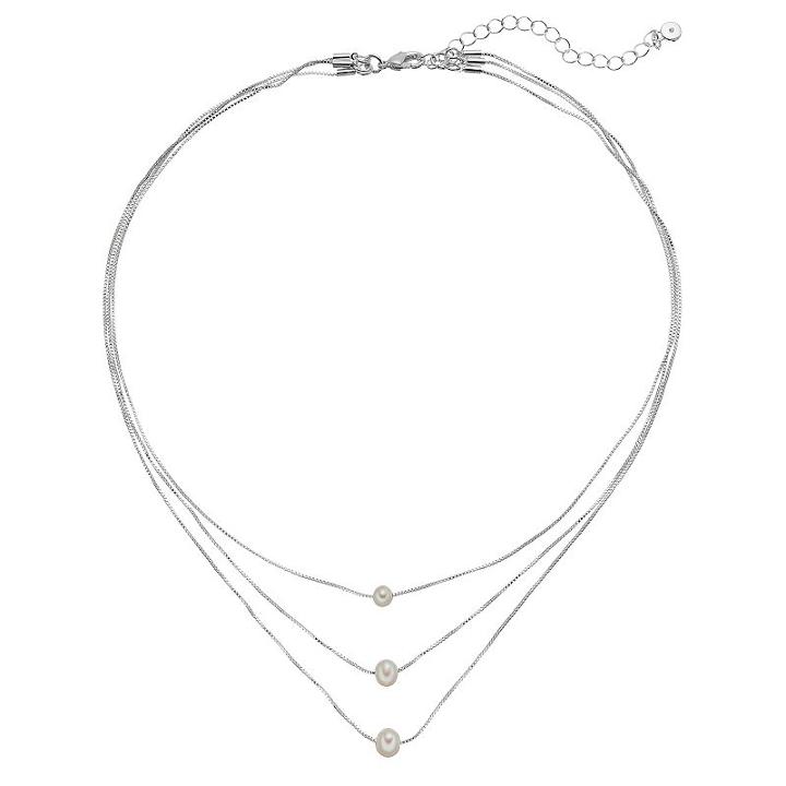 Lc Lauren Conrad Multi Strand Necklace, Women's, White Oth